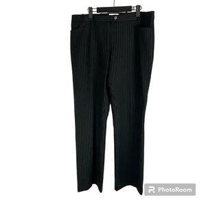 Calvin Klein Modern Fit Dress Pant Women 12 Black White Pinstripe Straight Leg T